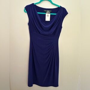 Lauren Ralph Lauren Sheath Dress Cobalt Blue Size 4 NWT